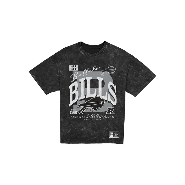 Buffalo Bills T-shirt surdimensionné noir délavé pour femme