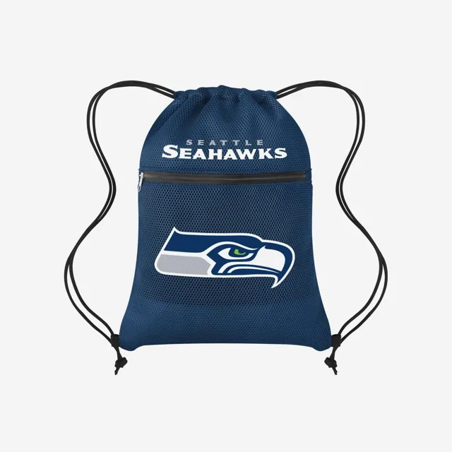 Seattle Seahawks Sac à dos avec cordon de serrage et poche en filet