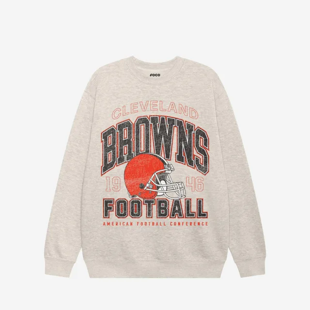 Sweat-shirt universitaire à col rond Cleveland Browns