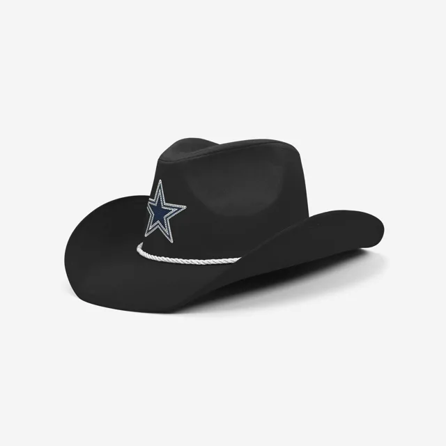 Dallas Cowboys Chapeau de cowboy avec logo en strass noir