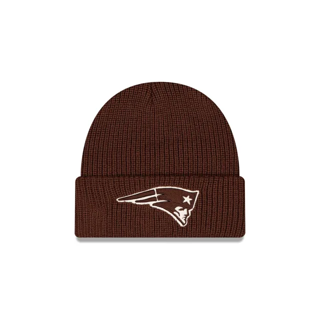 New England Patriots Bonnet en tricot à revers en noyer