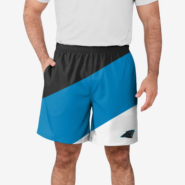 Carolina Panthers Short d'entraînement à double doublure en duvet color block