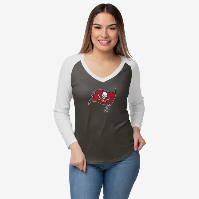 Tampa Bay Buccaneers T-shirt raglan uni avec grand logo pour femme