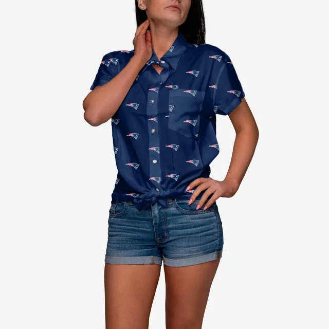 New England Patriots Logo Blast Chemise boutonnée pour femme