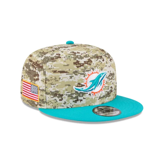 Miami Dolphins 2025 Salut au service Fan Gear 9FIFTY Snapback Hat