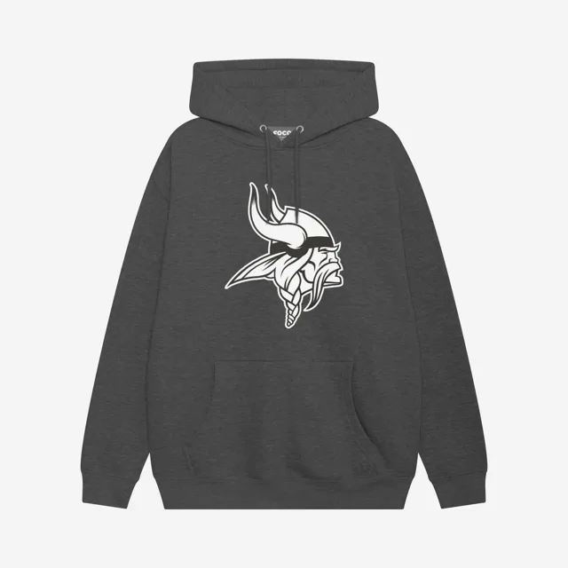 Minnesota Vikings Sweat à capuche avec logo principal noir et blanc
