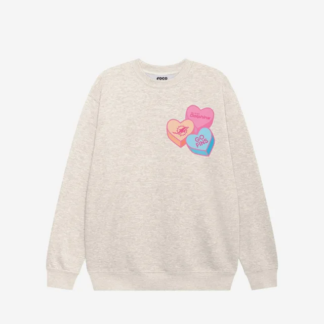 Miami Dolphins Sweat-shirt à col rond Candy Heart