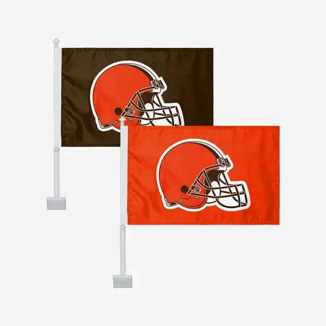 Cleveland Browns Lot de 2 drapeaux de voiture solides