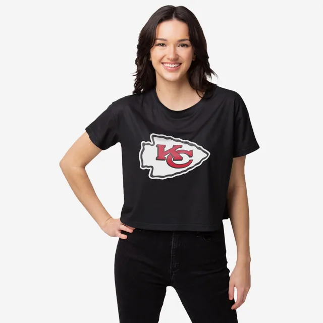 Kansas City Chiefs Haut court noir à grand logo pour femme