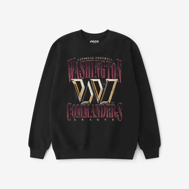 Washington Commanders Sweat-shirt à col rond chromé Stack