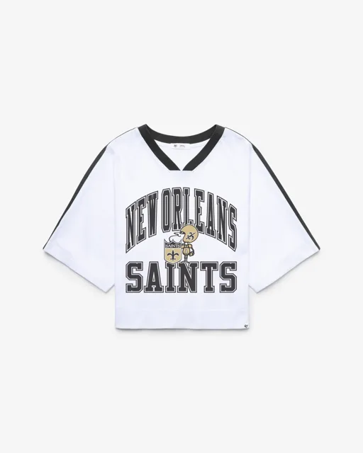 New Orleans Saints HISTORIQUE BIG OVERARCH '47 FEMME DROP NEEDLE RAGLAN JERSEY