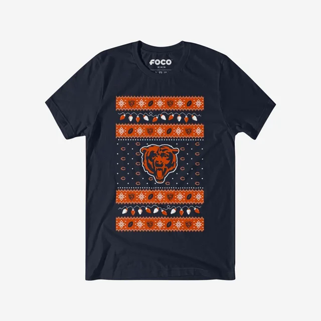 Chicago Bears T-shirt pull lumières de Noël