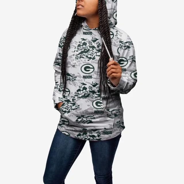 Green Bay Packers Sweat à capuche camouflage léopard pour femme