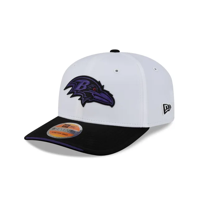 Baltimore Ravens 2026 Sideline Blanc 9SEVENTY Chapeau extensible à bouton-pression