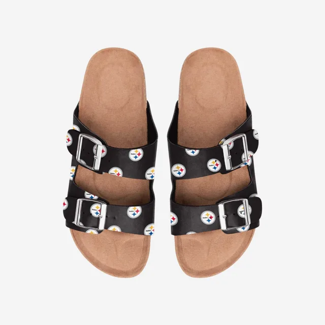 Pittsburgh Steelers Sandales à double boucle avec logo de l'équipe pour femmes