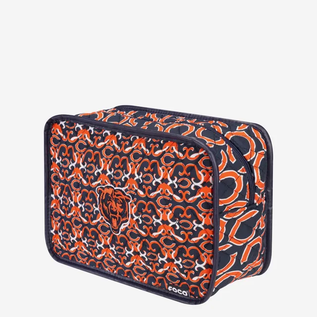 Trousse à maquillage imprimée matelassée Chicago Bears