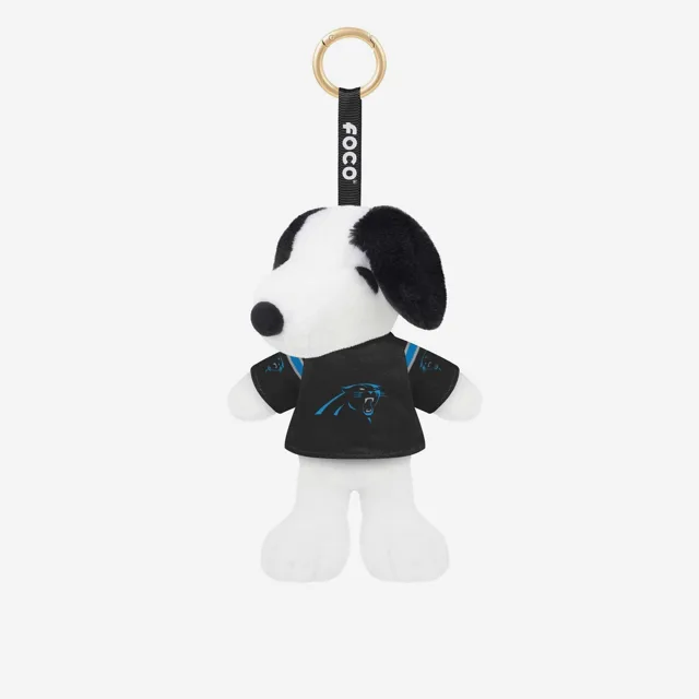 Carolina Panthers Porte-clés en peluche Snoopy Peanuts avec breloque pour sac