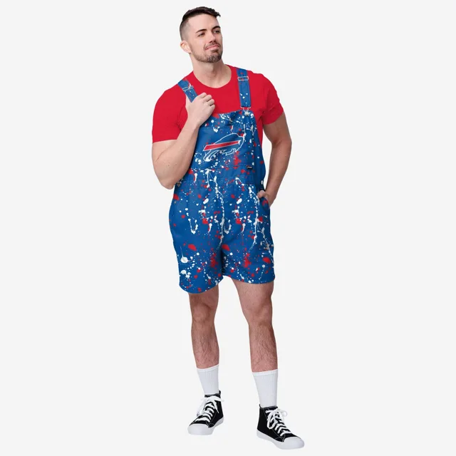 Buffalo Bills Salopette à bretelles pour hommes avec éclaboussures de peinture