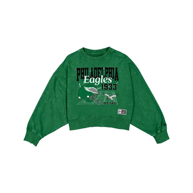 Philadelphia Eagles Pull court délavé à col rond pour femme