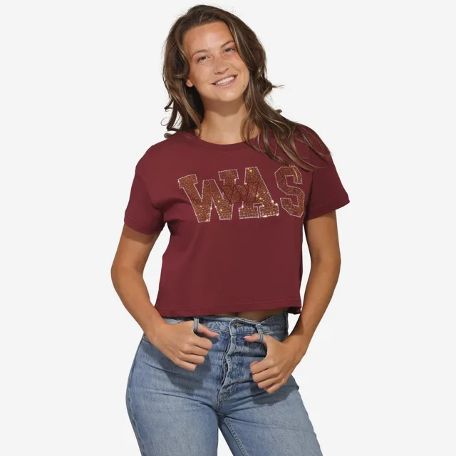 Washington Commanders Haut court avec logo strass pour femme