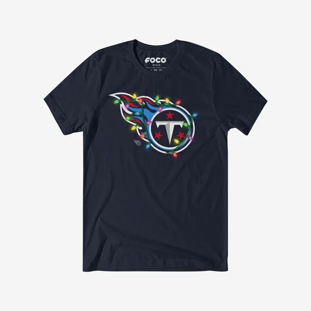 Tennessee Titans T-shirt avec logo principal Holiday Lights
