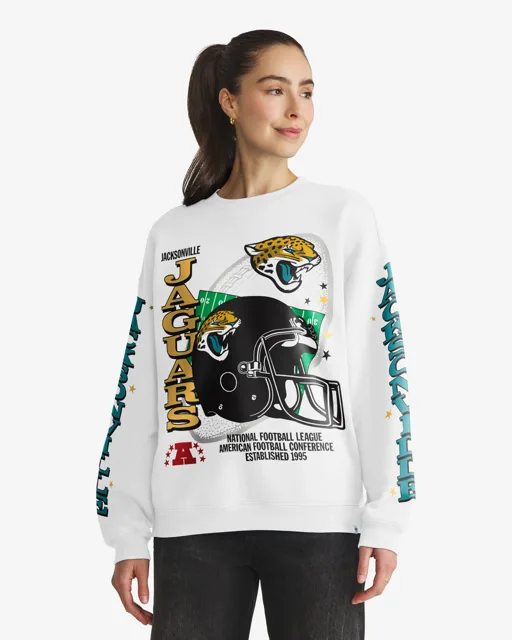 Jacksonville Jaguars THUNDEROUS '47 ÉQUIPAGE SURDIMENSIONNÉ POUR FEMMES