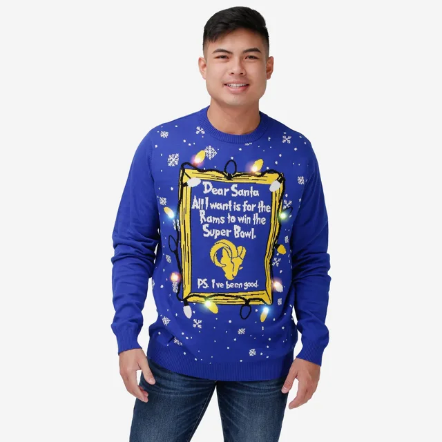 Los Angeles Rams Pull lumineux Cher Père Noël