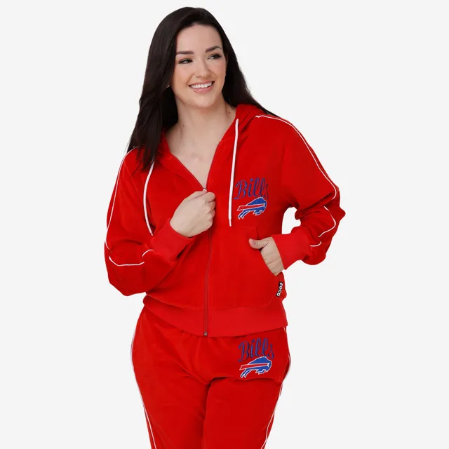 Buffalo Bills Haut zippé en velours rouge pour femme