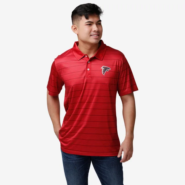 Polo rayé en polyester Atlanta Falcons