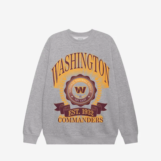 Washington Commanders Sweat-shirt à col rond avec écusson de bannière