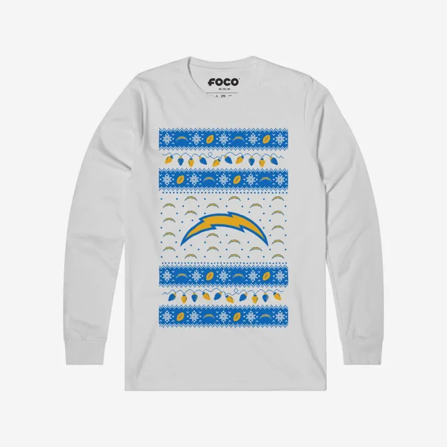 Los Angeles Chargers Pull à manches longues Holiday Lights