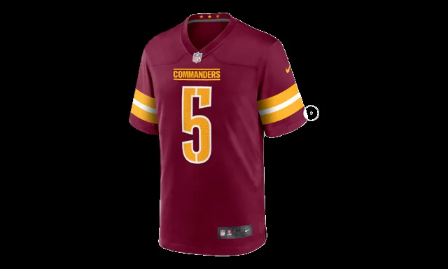 Washington Commanders NFL Game Football Jersey "Jayden Daniels #5 - Bourgogne" 67NMWSGH9EF NZ5