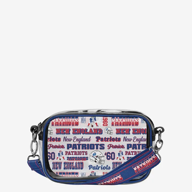 New England Patriots Répéter Sac à bandoulière transparent à imprimé rétro