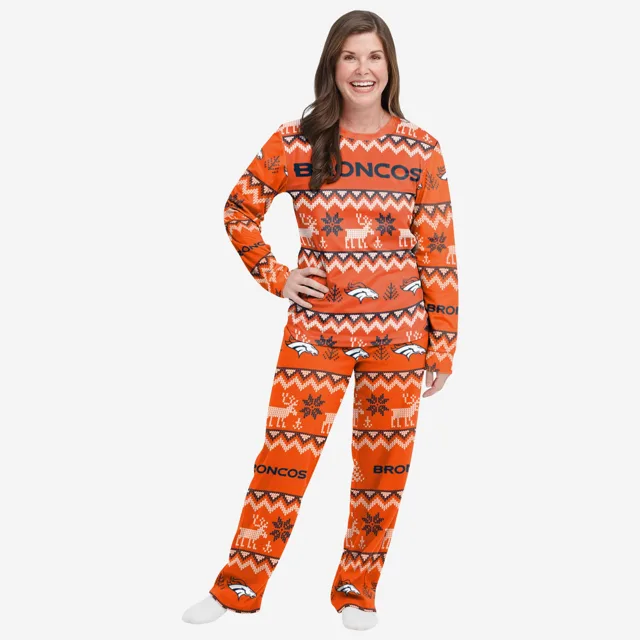 Denver Broncos Pyjama de vacances en famille à motif laid pour femme