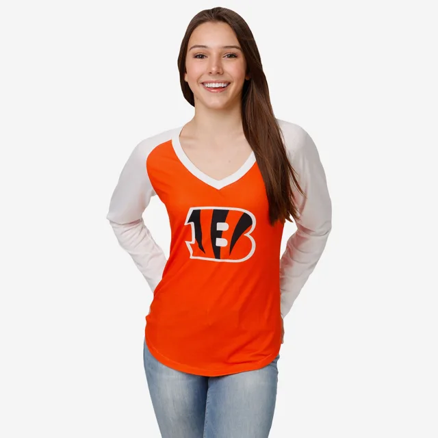 Cincinnati Bengals Chemise raglan unie avec grand logo pour femme