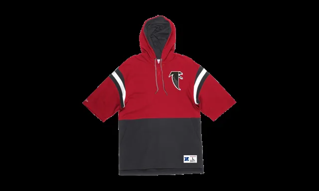 Sweat à capuche à manches courtes NFL Training Room "Atlanta Falcons - Rouge / Noir" HDSSMI19013 AFARDBK