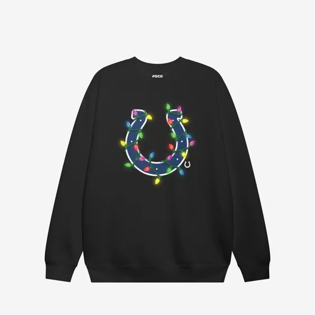 Indianapolis Colts Sweat-shirt à col rond avec logo principal Holiday Lights