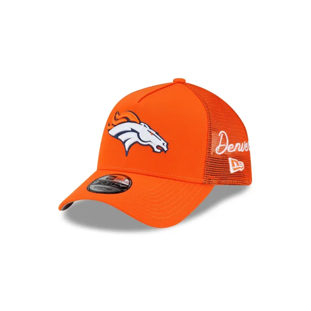 Denver Broncos Casquette de camionneur à cadre en A avec script latéral 9FORTY