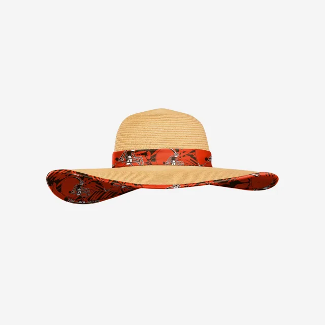 Cleveland Browns Chapeau de Paille Floral Original pour Femme