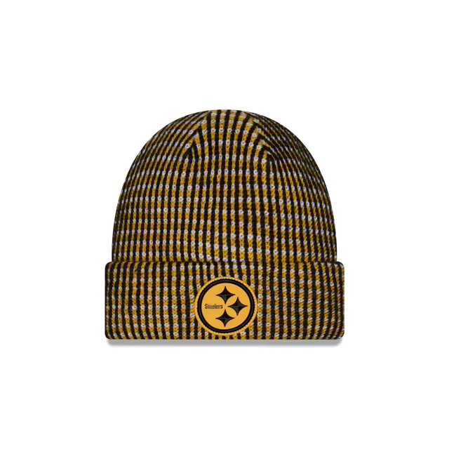 Pittsburgh Steelers 2026 Sideline Bonnet en tricot à revers pour enfants par temps froid