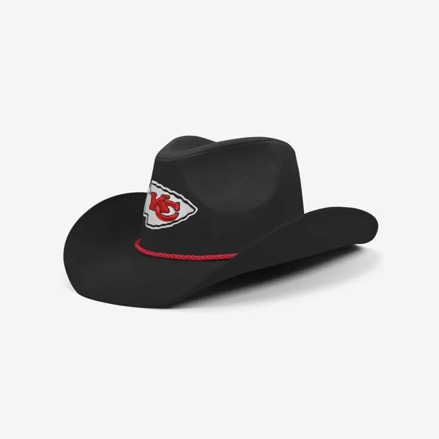 Chapeau de cowboy noir Kansas City Chiefs
