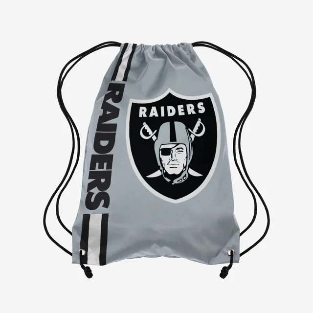 Las Vegas Raiders Sac à dos à cordon de serrage avec grand logo de couleur alternative gris