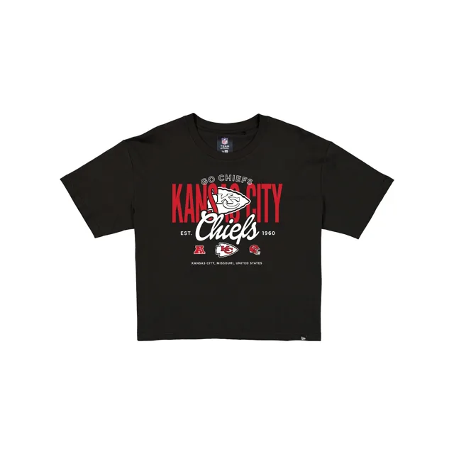 Kansas City Chiefs 2026 T-shirt court noir fonctionnel Fandom pour femmes