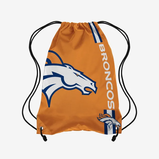 Denver Broncos Sac à dos à cordon de serrage avec grand logo de couleur alternative orange