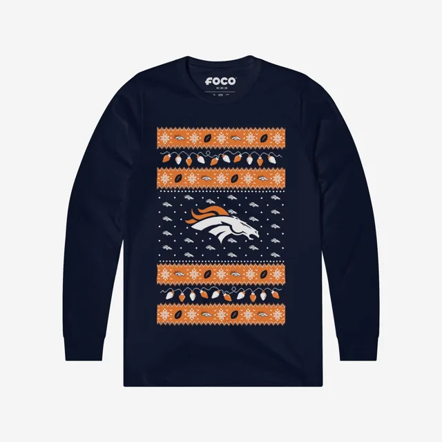 Denver Broncos Pull à manches longues Holiday Lights