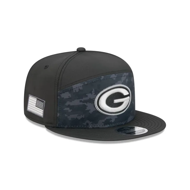 Green Bay Packers 2026 Salut au service Panneau divisé 9FIFTY Snapback Hat