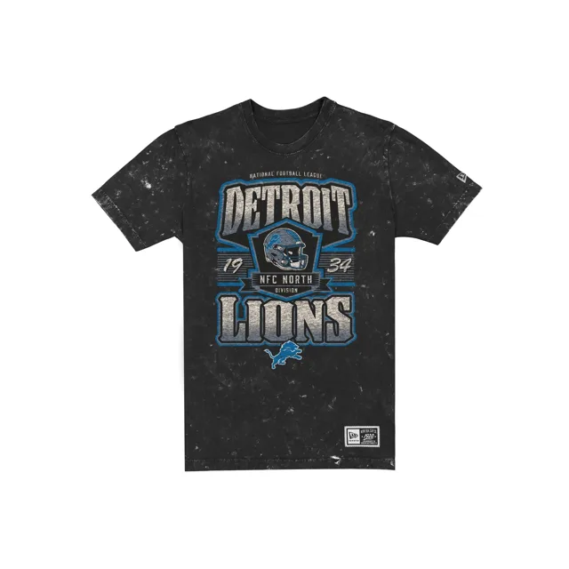 Detroit Lions T-shirt noir graphique délavé