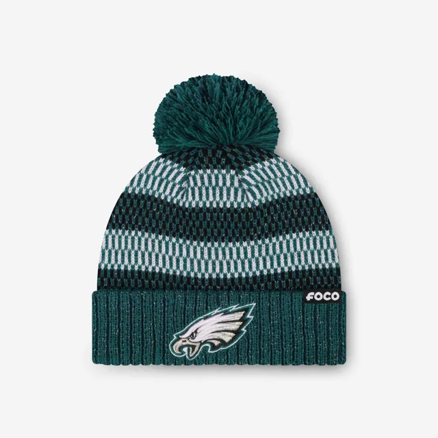 Philadelphia Eagles Bonnet à pompon en fil métallique pour femme