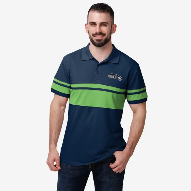 Polo à rayures en coton Seattle Seahawks