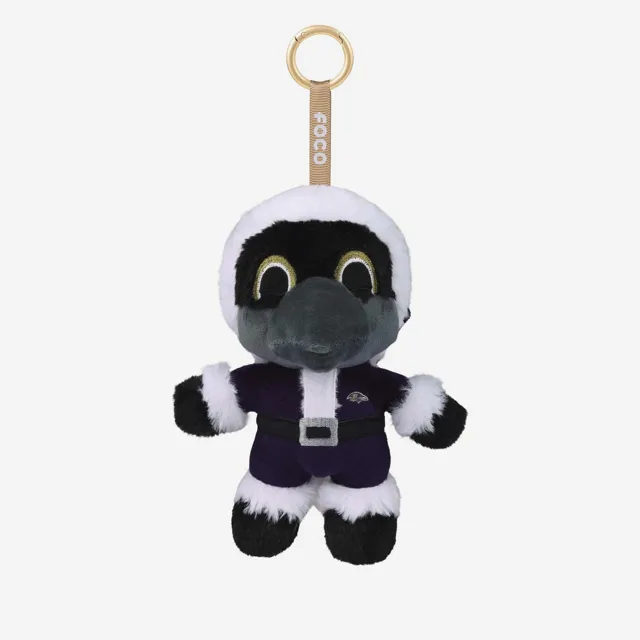 Baltimore Ravens Porte-clés en peluche mascotte Père Noël avec breloque pour sac
